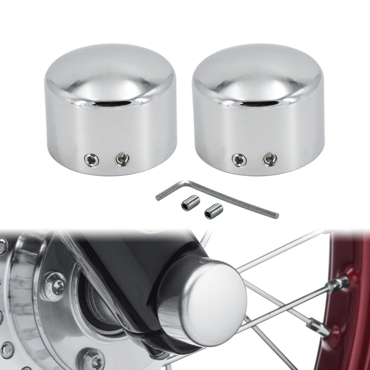 Motorcycle Front Axle Nut Bolt Cover Aluminum Caps For Harley Sportster XL Touring Road King Glide Softail FLHC FXB Dyna VRSC