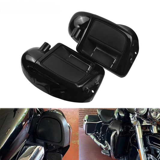 Motorcycle Gloss Black Lower Vented Leg Fairing Glove Box For Harley Touring Road King Street Electra Glide Ultra FLTR FLH 14-21