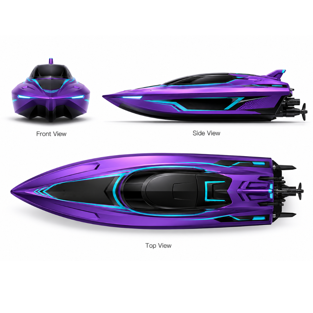 Brushless RC Racing Boat Water Cooled High Speed Electric Model Purple
