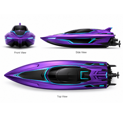 Brushless RC Racing Boat Water Cooled High Speed Electric Model Purple