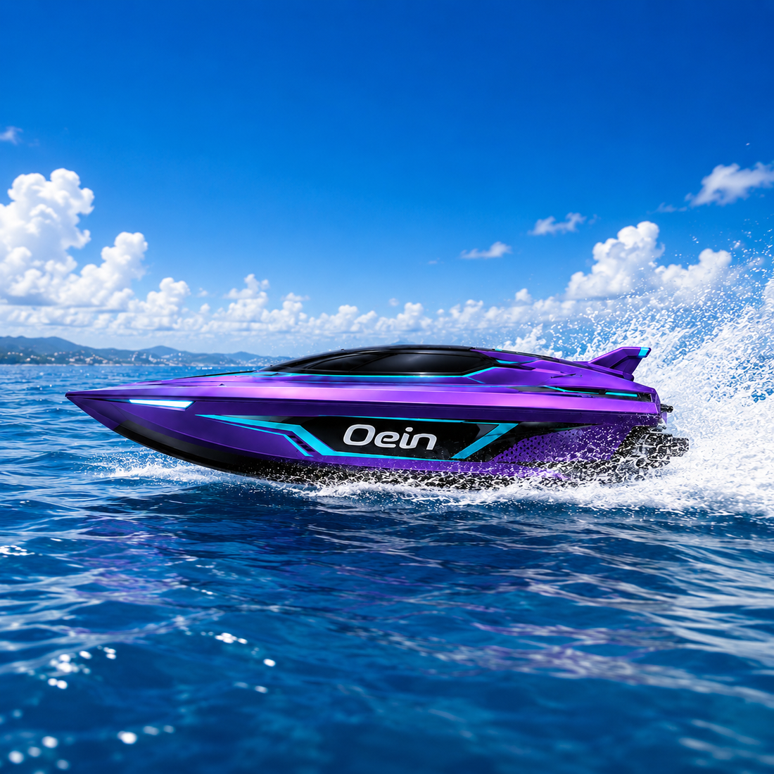 Purple Water-Cooled Brushless RC Boat