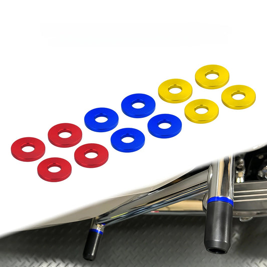 Motorcycle 4PCS Crash Bars Washer Gasket Blue/Red/Yellow Saddlebag Guard Washer For Harley Touring Road Street Electra Glide