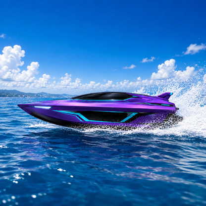 Brushless RC Racing Boat Water Cooled High Speed Electric Model Purple