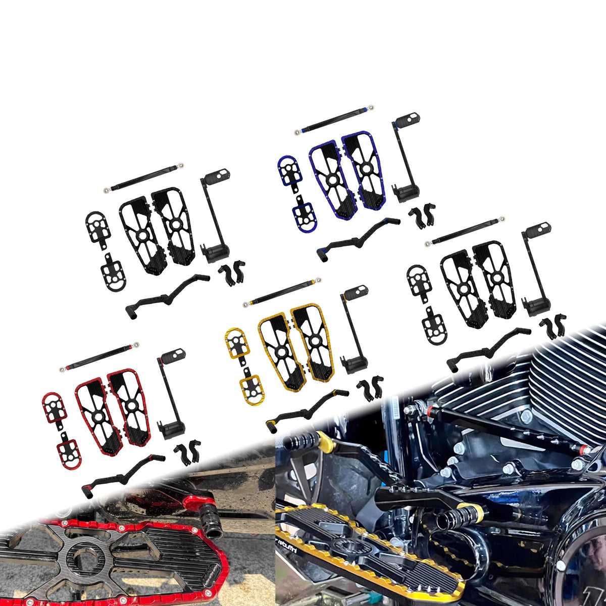 Motorcycle Floorboards Driver Passenger Footrest Shifter Lever Brake Arm Kit For Harley Touring Road Electra Street Glide 08-25