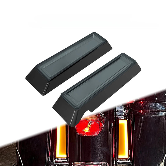 Motorcycle Rear Fender Turn Signal Lights Saddlebag Inserts Lamp LED For Harley Touring FLHTCU/L 14-Up FLHT 19-20 FLTRU 15-Up