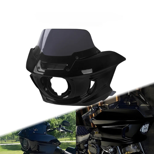 Motorcycle Headlight Fairing Cover Front Head Light Mount Kit For Harley Softail Low Rider ST Street Bob Fat Boy Breakout 18-Up