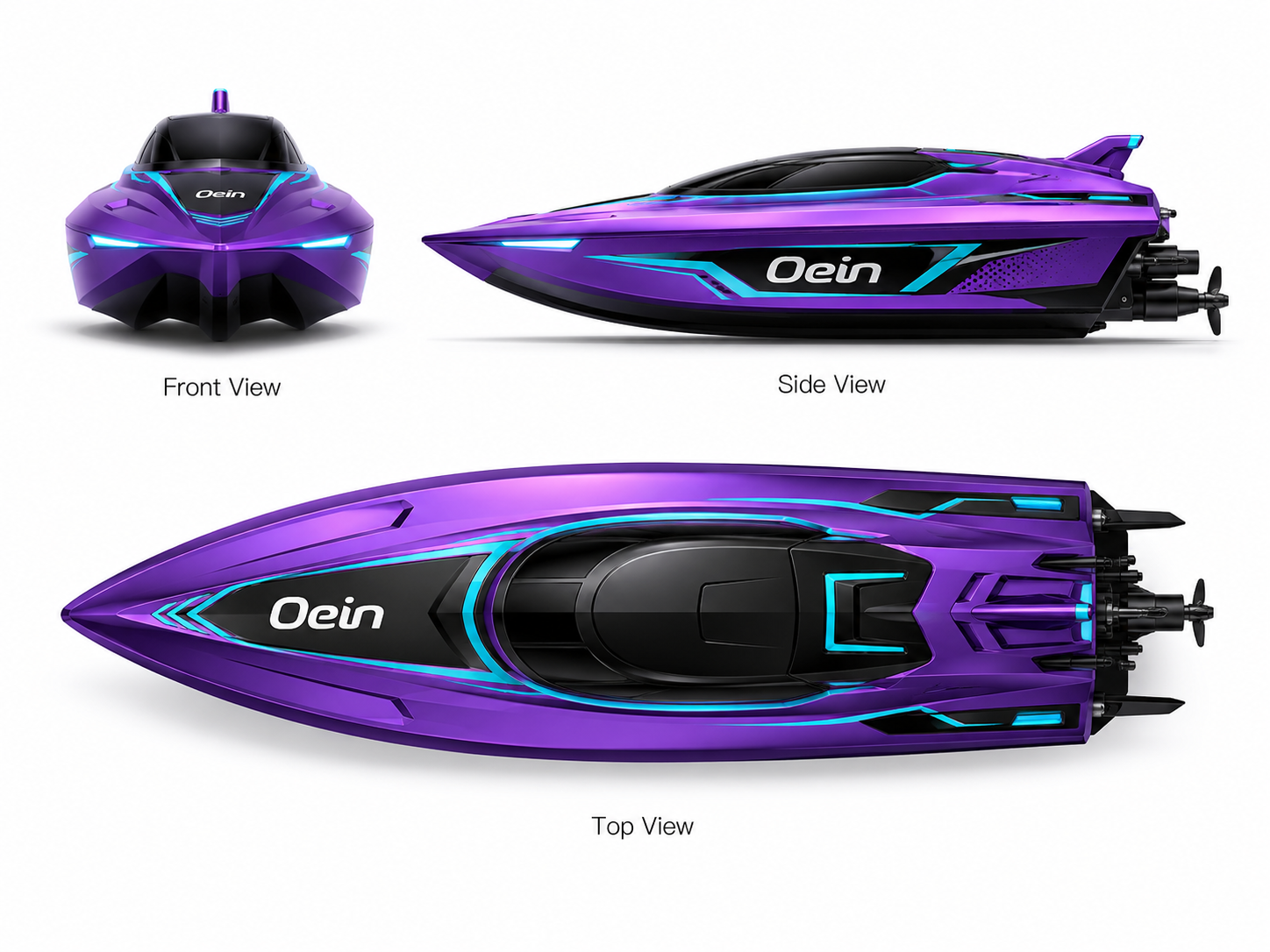 Purple Water-Cooled Brushless RC Boat