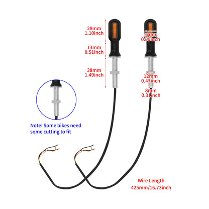 2xMotorcycle LED Rear Turn Signal Light E Mark Running Indicator Lamp For Harley Dyna Sportster XL Touring Street Glide Softail