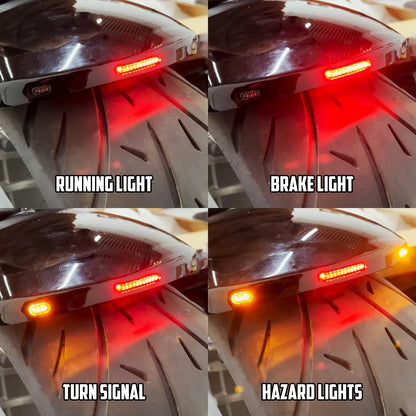 Motorcycle Driver Solo Cushion Seat Rear Fender Mudguard With Turn Signal LED Light For Harley Softail Fat Boy Breakout 18-2023