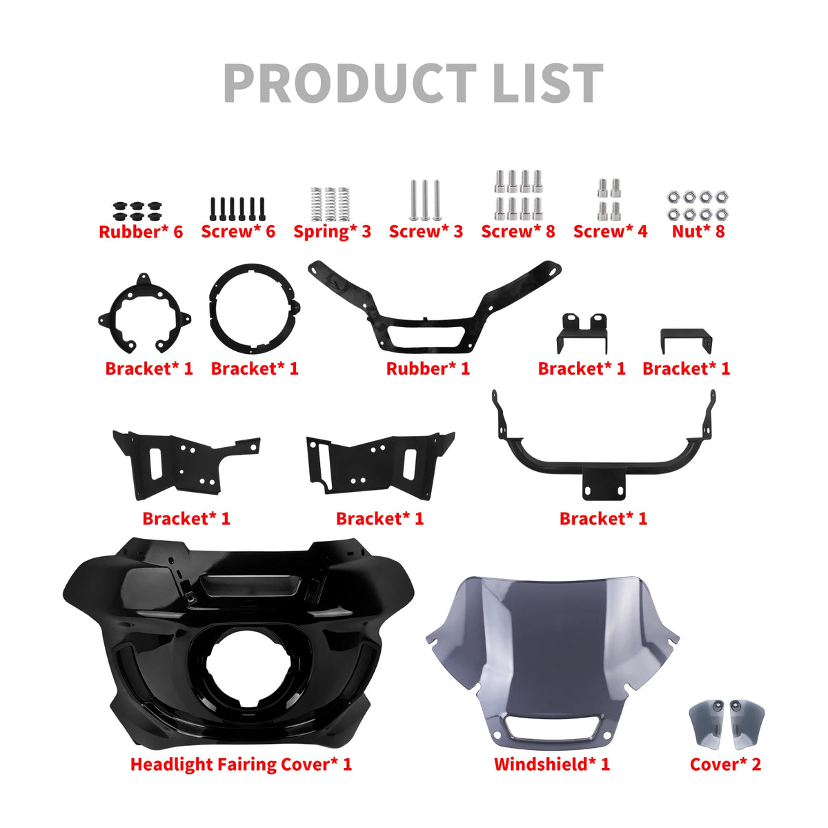 Motorcycle Headlight Fairing Cover Front Head Light Mount Kit For Harley Softail Low Rider ST Street Bob Fat Boy Breakout 18-Up