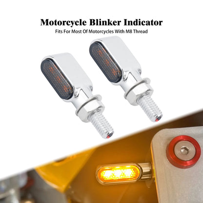 Motorcycle Mini LED Light Indicator E Mark Turn Signal M8 Thread Front Rear Lamp Universal For Harley FLHR For Yamaha For Honda