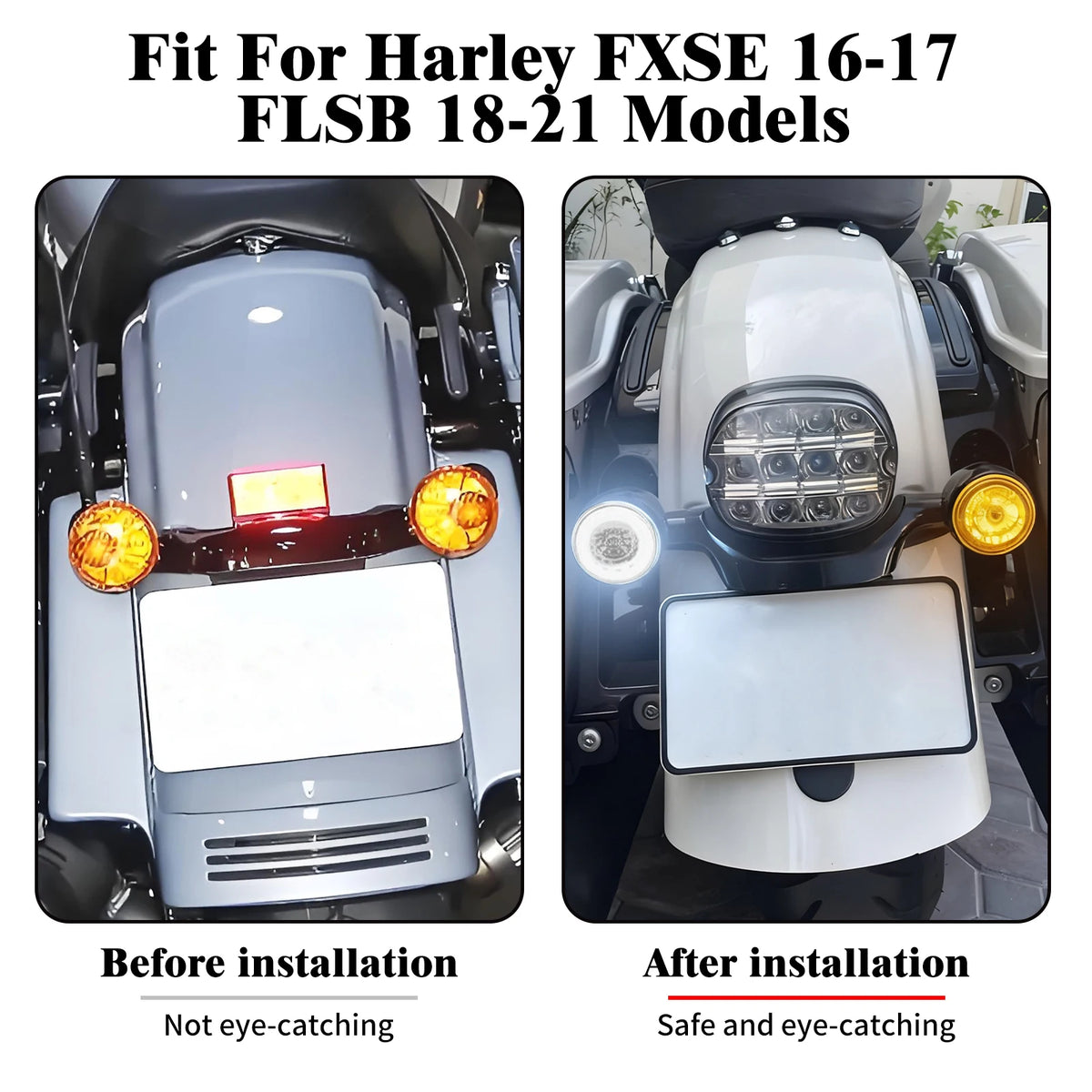 Motorcycle Bullet Turn Signal Rear Inserts LED Light Running Indicator For Harley FXSE 2016-17 Softail Sport Glide FLSB 2018-25