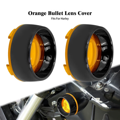 2xMotorcycle Turn Signal Indicator Light Visor Bezels Trim Ring Lens Cover For Harley Dyna Softail Touring Road Glide Sportster