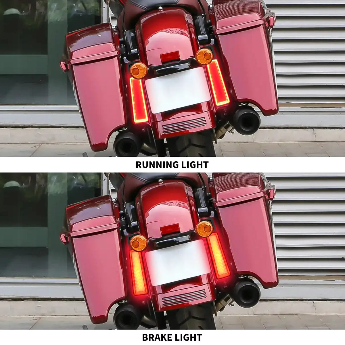 Motorcycle Saddlebag Fender Filler LED Lights Side Running Brake Accent Light For Harley Touring Road Street Glide FLHR 2014-23