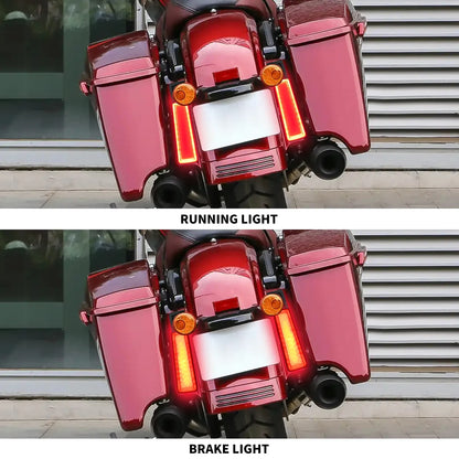 Motorcycle Saddlebag Fender Filler LED Lights Side Running Brake Accent Light For Harley Touring Road Street Glide FLHR 2014-23