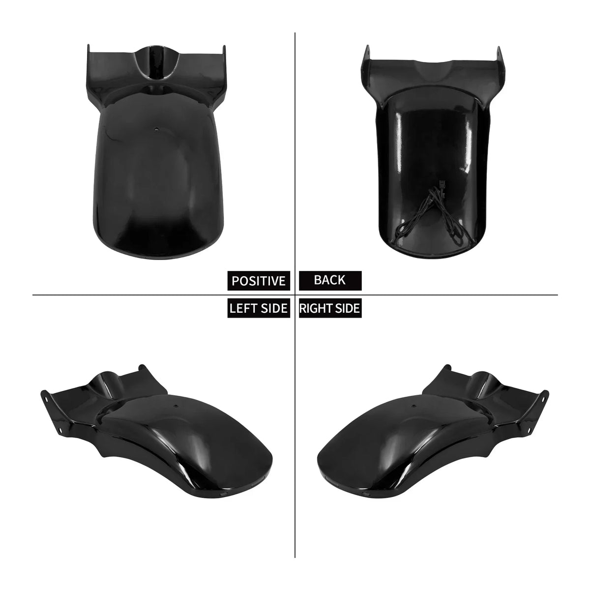 Motorcycle Driver Solo Cushion Seat Rear Fender Mudguard With Turn Signal LED Light For Harley Softail Fat Boy Breakout 18-2023