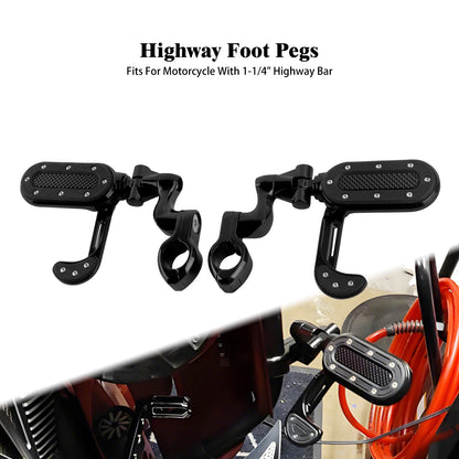 Motorcycle Footrest Highway Footpeg Adjustable 32mm Foot Pegs Pedal For Harley Touring Road King Softail Fat Boy Breakout Dyna