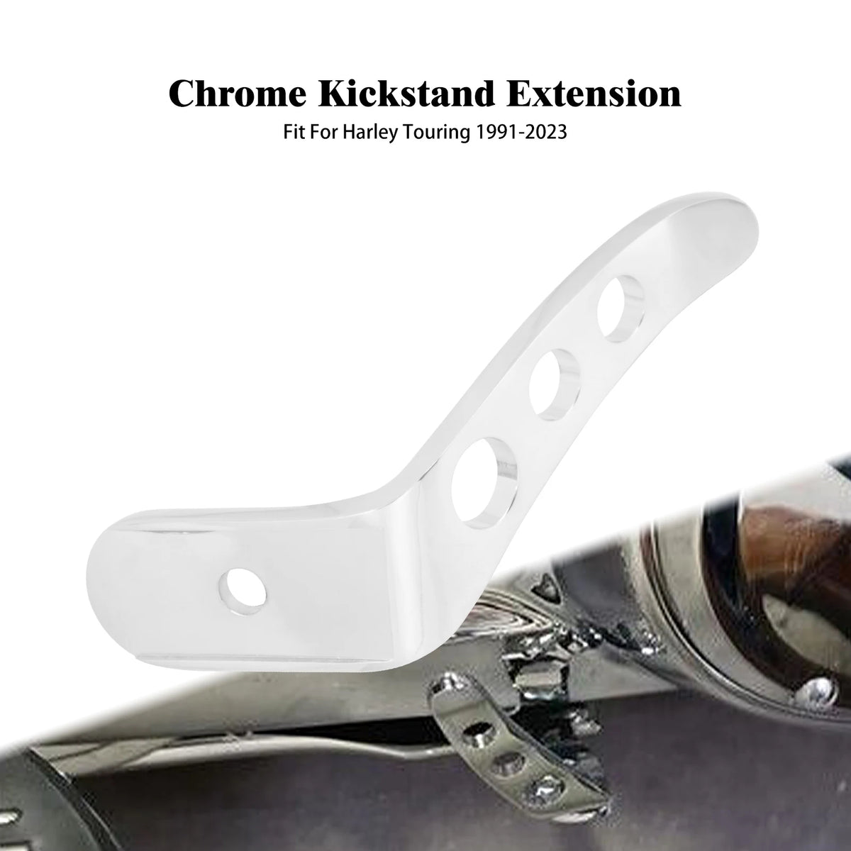Motorcycle Chrome Foot Pedal Stand Kickstands Extension For Harley Touring Electra Street Glide Road King FLHX FLTRXS FLHTK CVO