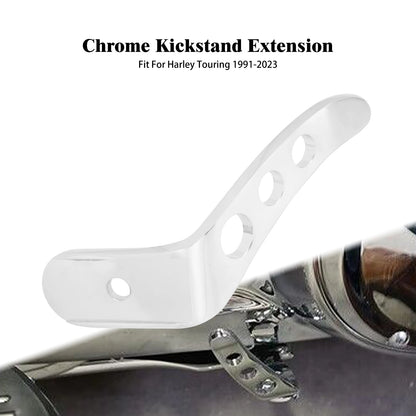 Motorcycle Chrome Foot Pedal Stand Kickstands Extension For Harley Touring Electra Street Glide Road King FLHX FLTRXS FLHTK CVO