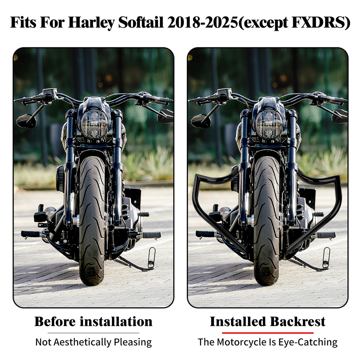 Motorcycle Front Engine Crash Bar Protector Bumper Guard For Harley Softail Fat Boy Low Rider Breakout Sport Glide 2018-2025