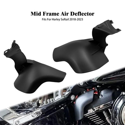 Motorcycle Mid-Frame Heat Shield For Harley Softail Fat Bob Breakout Fat Boy FXBB FXLR FLS 18-23 Black Air Deflector Trim Cover