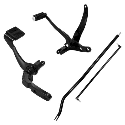 Motorcycle Forward Controls Complete Linkages Kits Black Forward Foot Controls For Harley Dyna Fat Bob Low Rider FXDWG 2006-2017