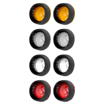 2xMotorcycle Turn Signal Indicator Light Visor Bezels Trim Ring Lens Cover For Harley Dyna Softail Touring Road Glide Sportster