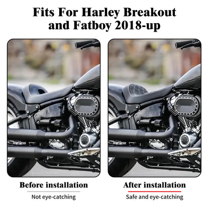Motorcycle Driver Solo Cushion Seat Rear Fender Mudguard With Turn Signal LED Light For Harley Softail Fat Boy Breakout 18-2023