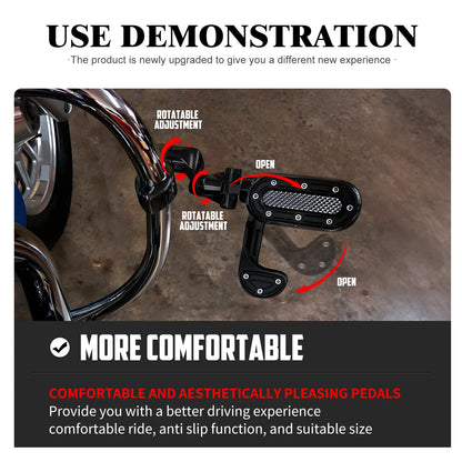 Motorcycle Footrest Highway Footpeg Adjustable 32mm Foot Pegs Pedal For Harley Touring Road King Softail Fat Boy Breakout Dyna