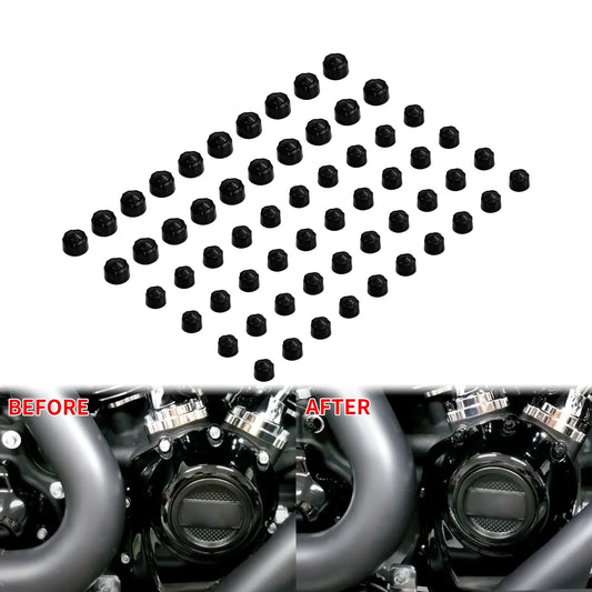 Motorcycle 60PCS Engine Bolt Covers Screw Cap For Harley M8 Softail FXBR Fat Boy 18-Up Touring Electra Street Glide FLHR 2017-Up