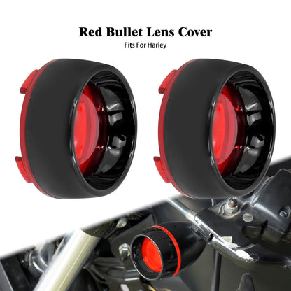2xMotorcycle Turn Signal Indicator Light Visor Bezels Trim Ring Lens Cover For Harley Dyna Softail Touring Road Glide Sportster