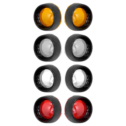 2xMotorcycle Turn Signal Indicator Light Visor Bezels Trim Ring Lens Cover For Harley Dyna Softail Touring Road Glide Sportster