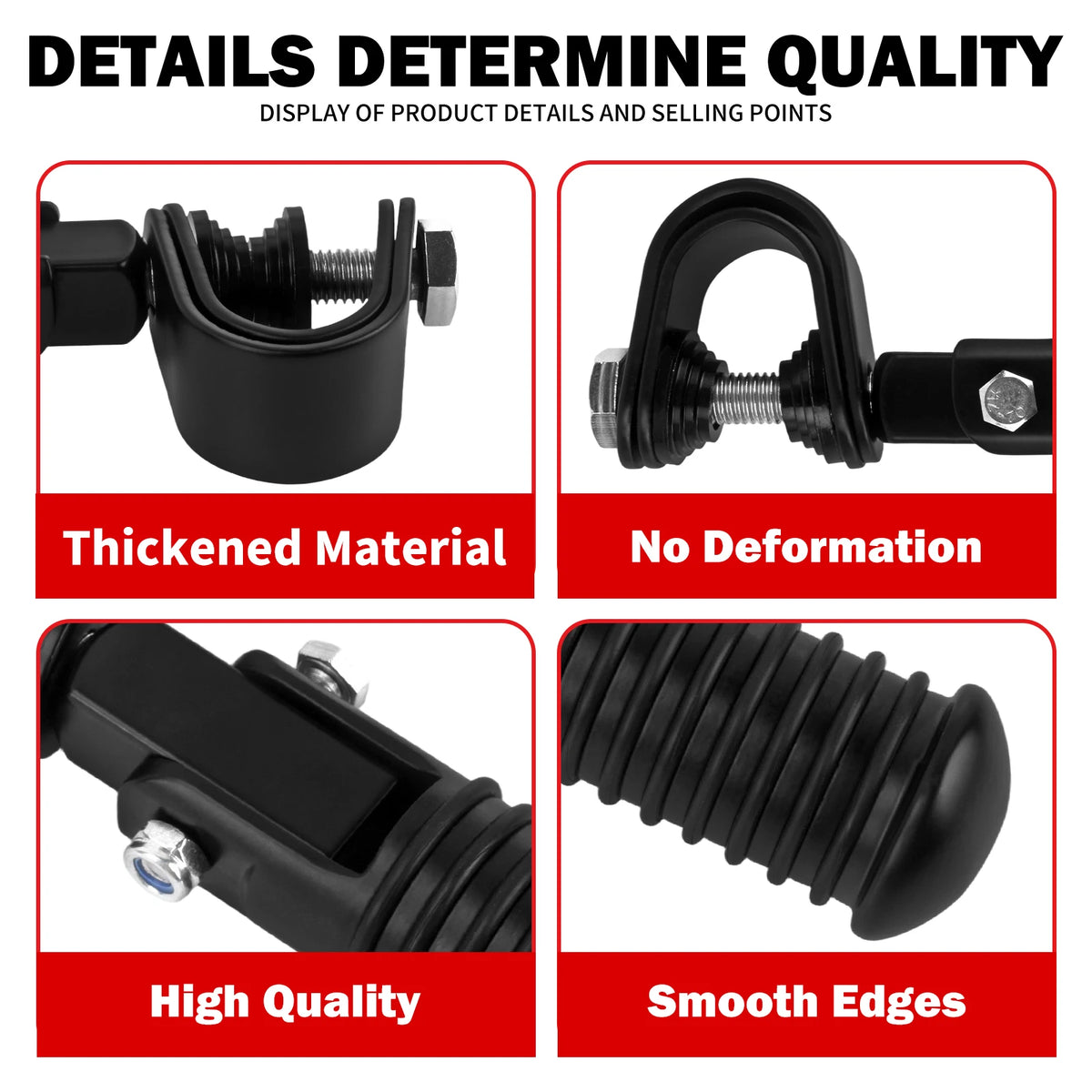Universal Motorcycle Foot Pegs 1" 1.25" Highway Crash Bar Footpegs Engine Guard Clamp Footrest Pedal for Harley Softail Touring