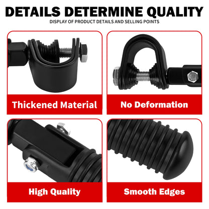 Universal Motorcycle Foot Pegs 1" 1.25" Highway Crash Bar Footpegs Engine Guard Clamp Footrest Pedal for Harley Softail Touring