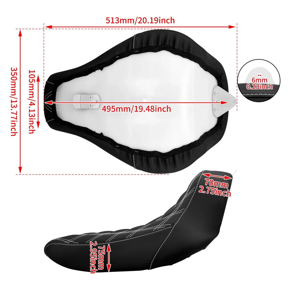Motorcycle Driver Solo Cushion Seat Rear Fender Mudguard With Turn Signal LED Light For Harley Softail Fat Boy Breakout 18-2023
