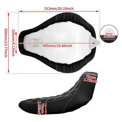 Motorcycle Driver Solo Cushion Seat Rear Fender Mudguard With Turn Signal LED Light For Harley Softail Fat Boy Breakout 18-2023