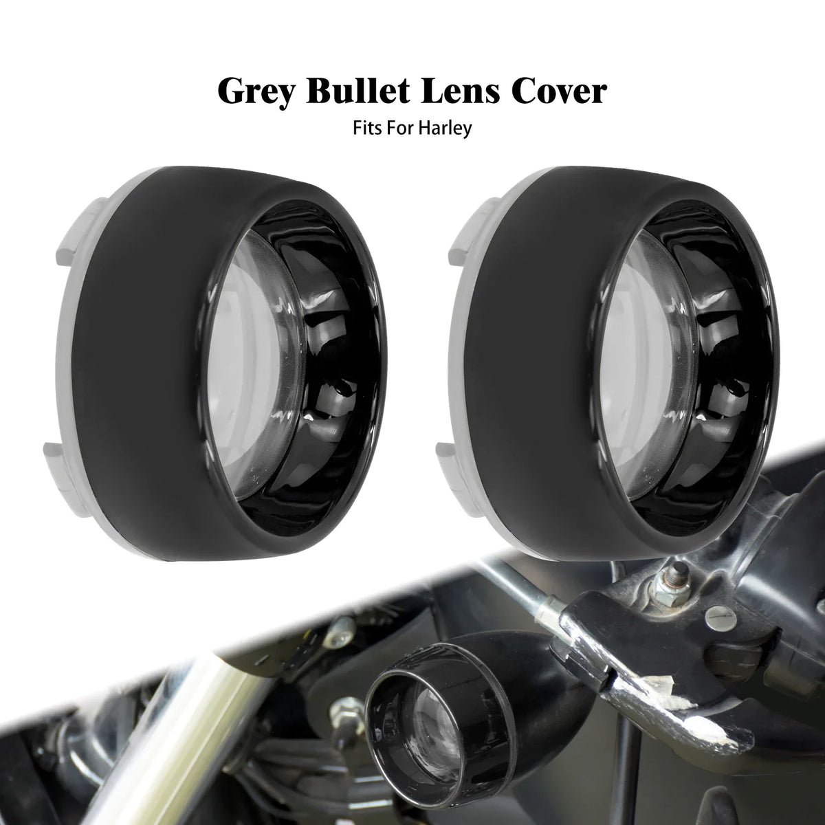 2xMotorcycle Turn Signal Indicator Light Visor Bezels Trim Ring Lens Cover For Harley Dyna Softail Touring Road Glide Sportster