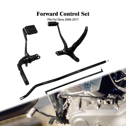 Motorcycle Forward Controls Complete Linkages Kits Black Forward Foot Controls For Harley Dyna Fat Bob Low Rider FXDWG 2006-2017