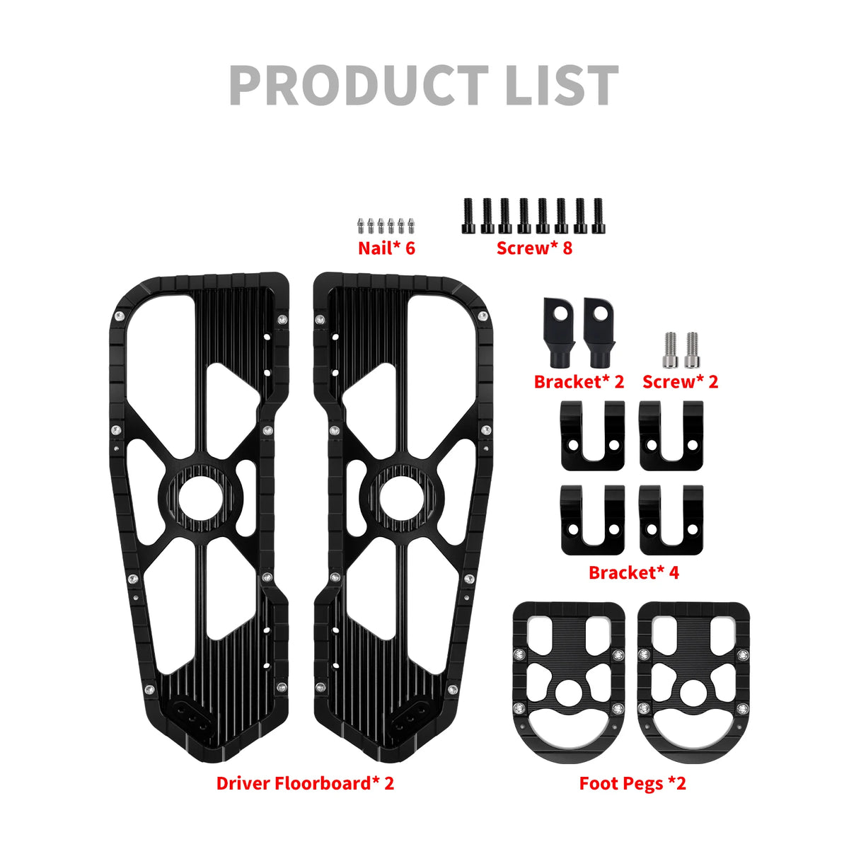 Motorcycle Floorboards Driver Passenger Footrest Shifter Lever Brake Arm Kit For Harley Touring Road Electra Street Glide 08-25