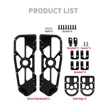 Motorcycle Floorboards Driver Passenger Footrest Shifter Lever Brake Arm Kit For Harley Touring Road Electra Street Glide 08-25