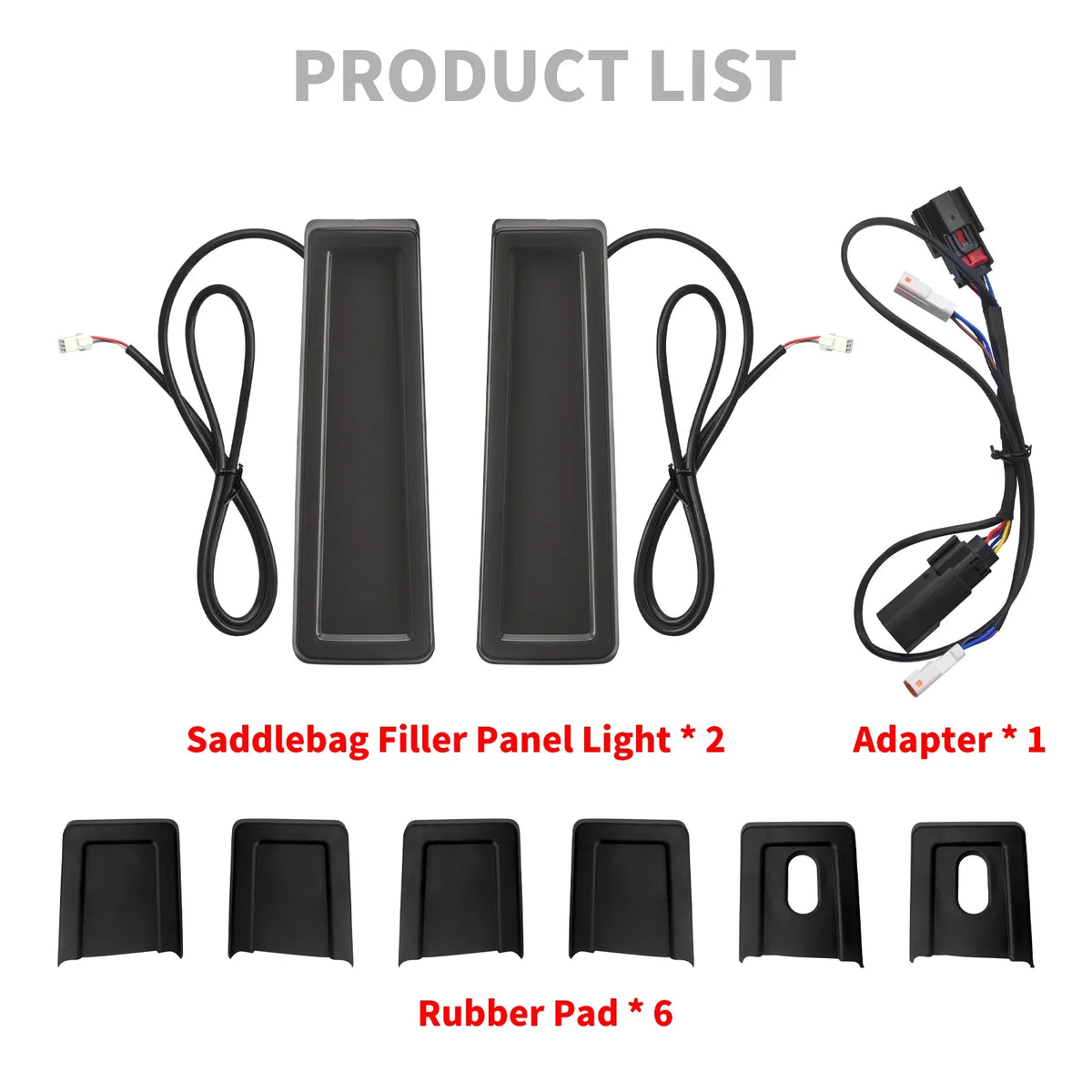 Motorcycle Saddlebag Fender Filler LED Lights Side Running Brake Accent Light For Harley Touring Road Street Glide FLHR 2014-23