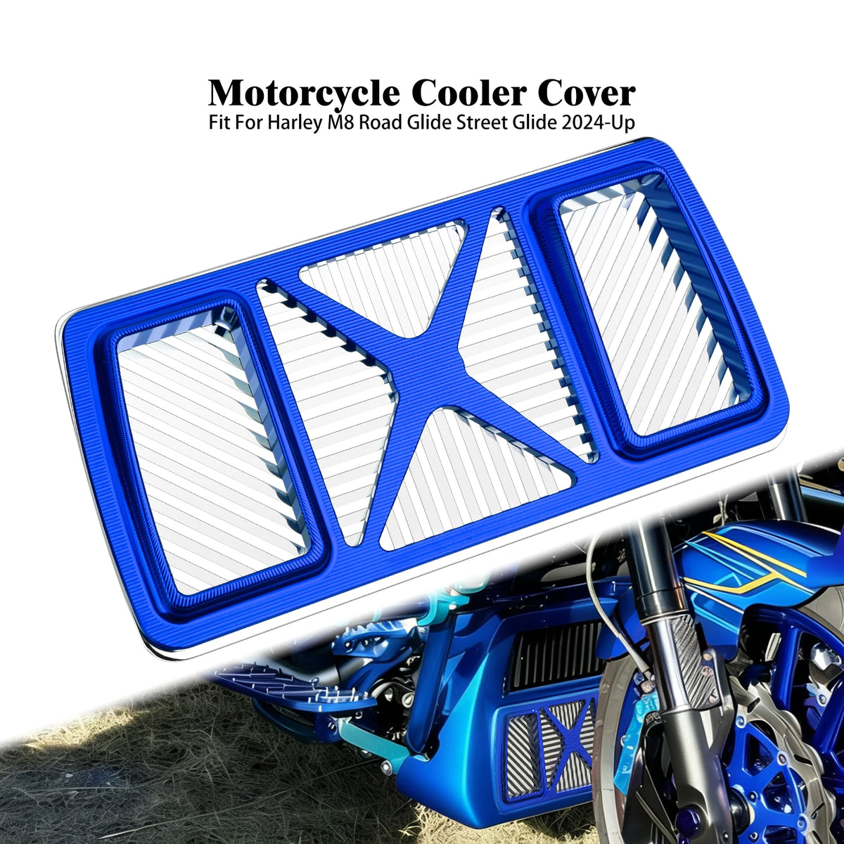 Motorcycle Cooling Radiator Guards Aluminum Cooler Cover For Harley Touring M8 Road Glide Street Glide FLHX FLTRX Special 24-Up