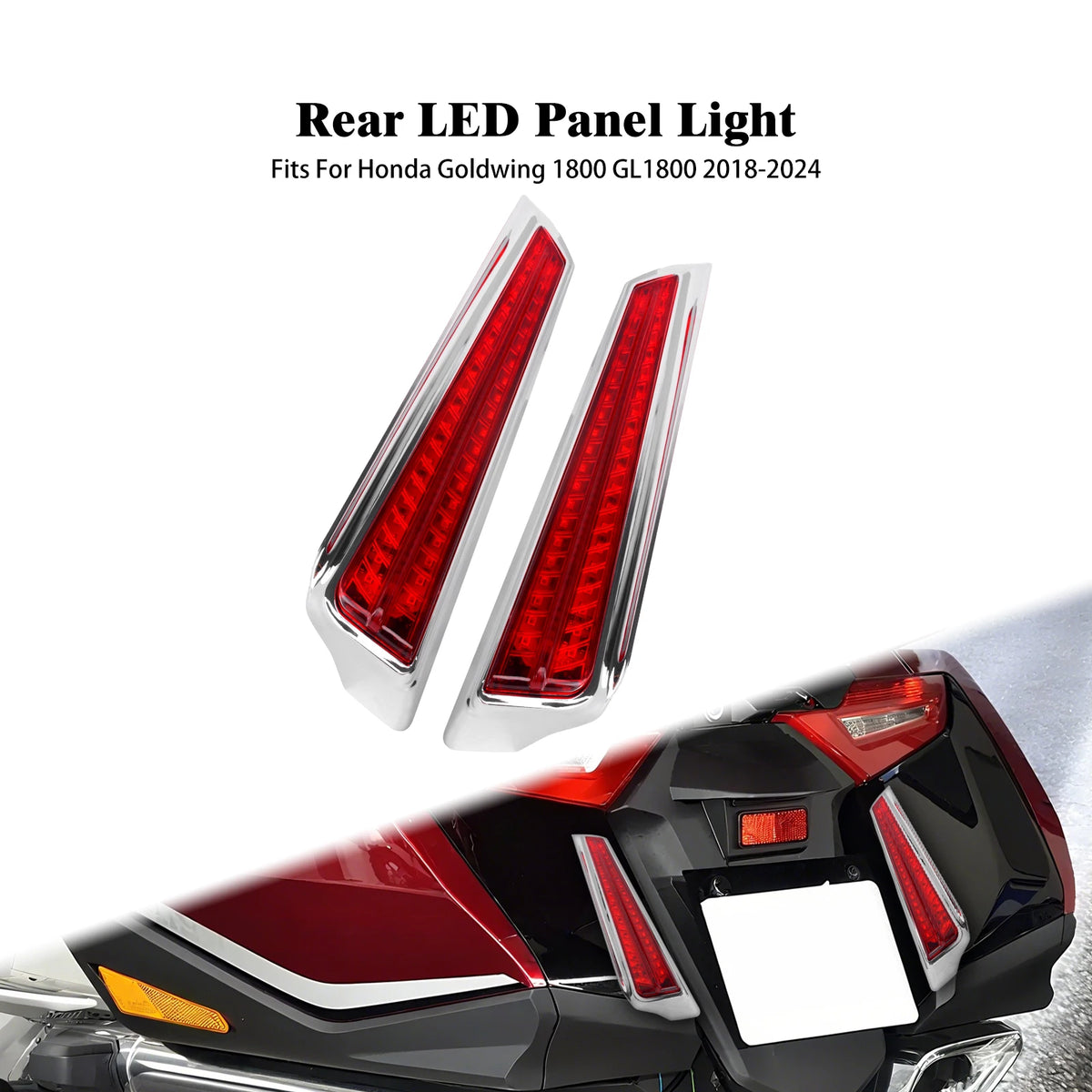 Motorcycle Rear Fender Filler LED Light Brake Light Running Side Lamp Rear Panel Indicator For Honda Goldwing GL1800 2018-2024