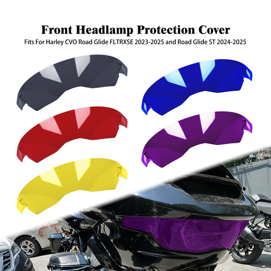 Motorcycle Headlight Lens Cover Front Headlamp Protection Cover For Harley Touring CVO Street Road Glide FLTRXSE 23-25/ST 24-25