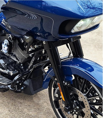 Motorcycle Black Fairing Support Bracket Chopped Black Engine Guard For Harley Touring Road Glide FLTRX Special FLTRXS 2015-Up