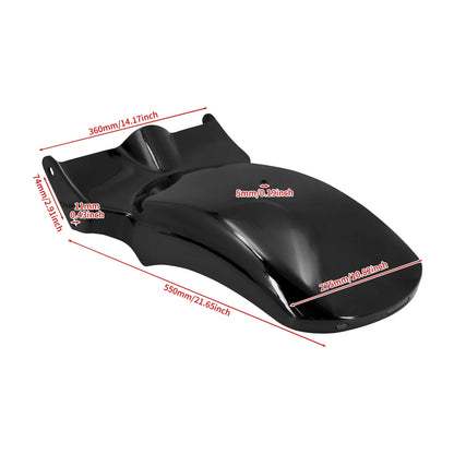 Motorcycle Driver Solo Cushion Seat Rear Fender Mudguard With Turn Signal LED Light For Harley Softail Fat Boy Breakout 18-2023