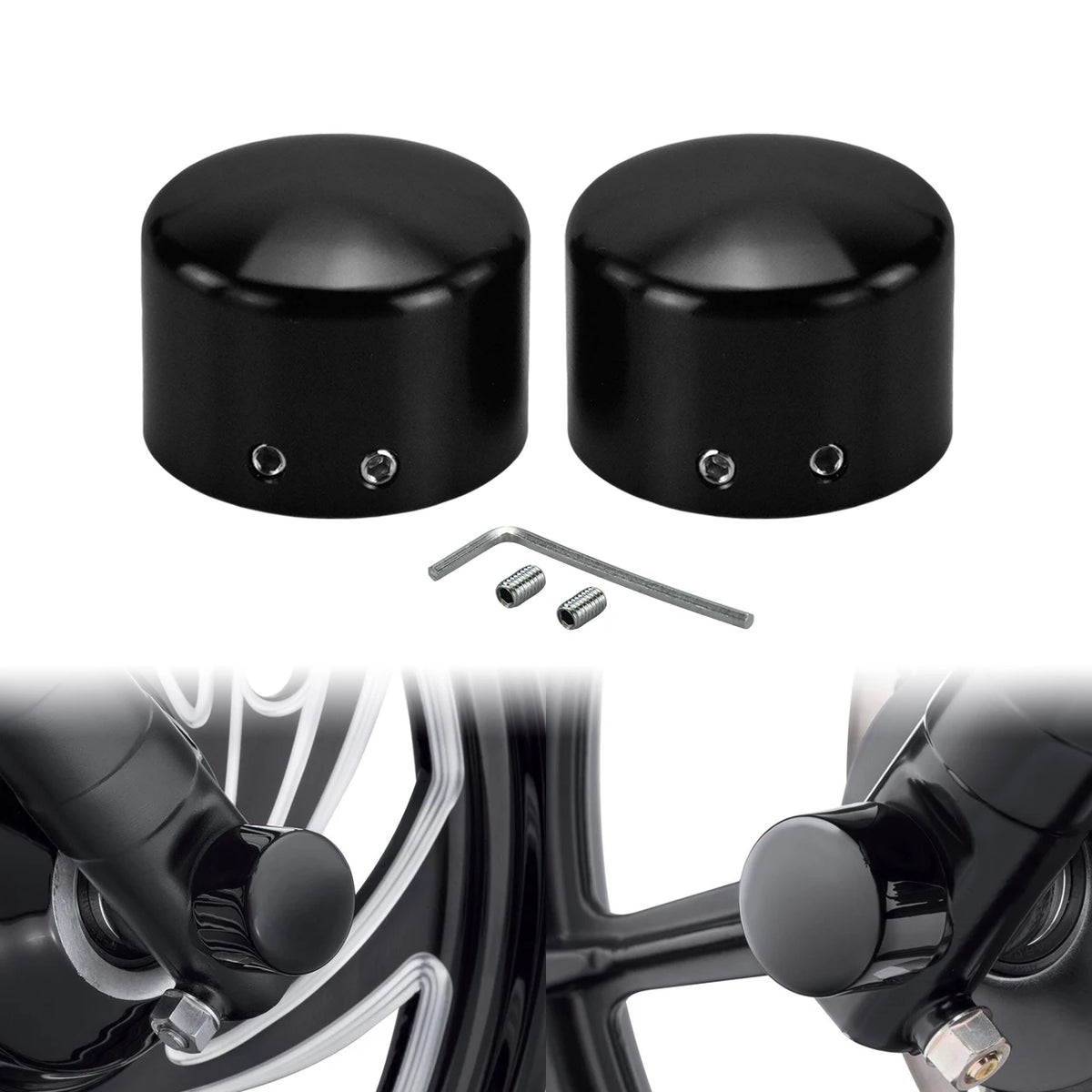 Motorcycle Front Axle Nut Bolt Cover Aluminum Caps For Harley Sportster XL Touring Road King Glide Softail FLHC FXB Dyna VRSC