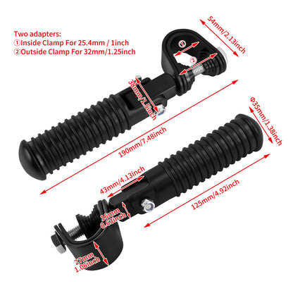 Universal Motorcycle Foot Pegs 1" 1.25" Highway Crash Bar Footpegs Engine Guard Clamp Footrest Pedal for Harley Softail Touring