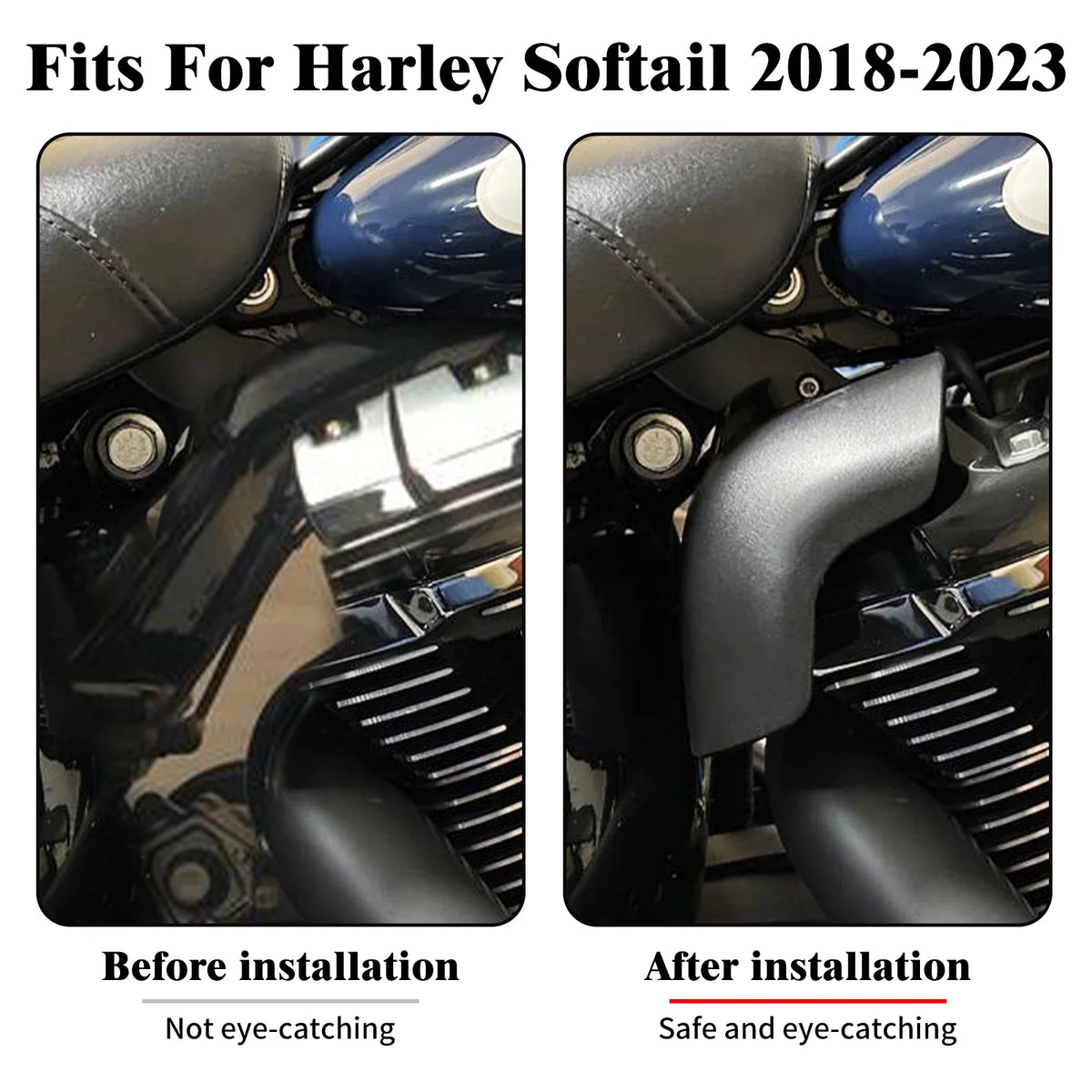 Motorcycle Mid-Frame Heat Shield For Harley Softail Fat Bob Breakout Fat Boy FXBB FXLR FLS 18-23 Black Air Deflector Trim Cover