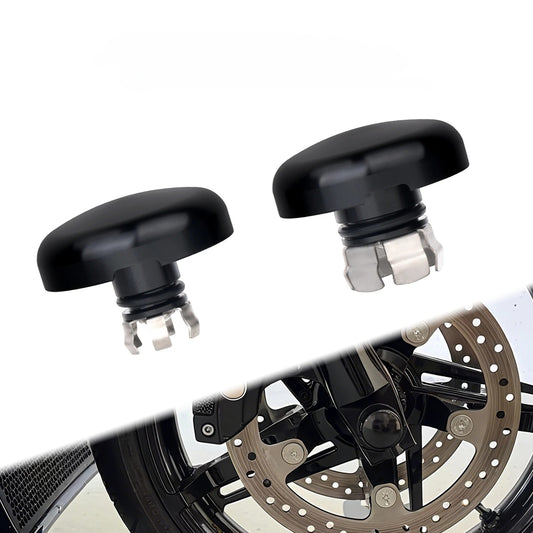 Motorcycle Front Axle Nut Cover Black Bolt Covers For Harley Touring CVO Road Glide FLHXSE FLTRXSE 23-Up FLTRXSTSE 24-Up FLHXU